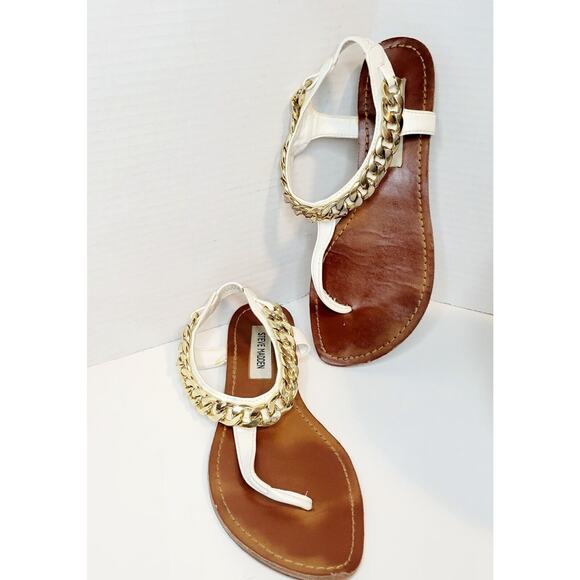 STEVE MADDEN MADDEN GIRL CLASSIC White STRAPPY SANDALS WOMENS 7.5 - Picture 3 of 6